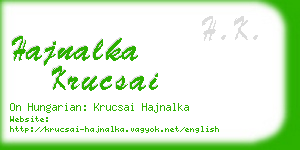hajnalka krucsai business card